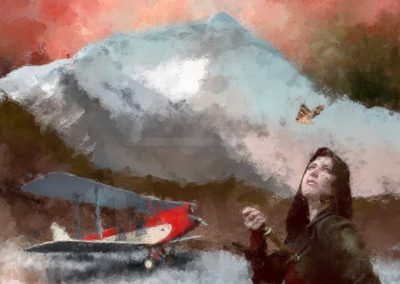 The Moth and Ever Wrest Digital Painting by Anna-Marie Buss